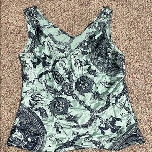 Teenflo 100% silk angel patterned sleeveless top
